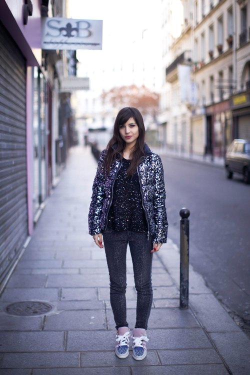Albatorock veste sequins jean noir – Le Blog de Betty