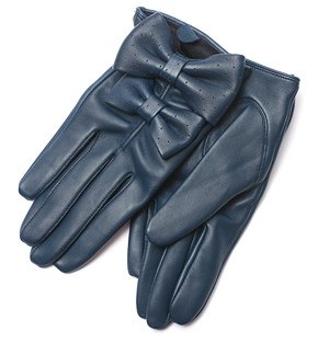 Asos gants cuir bleu noeud – Le Blog de Betty