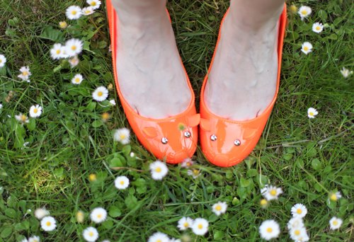 Ballerines orange paquerettes – Le Blog de Betty