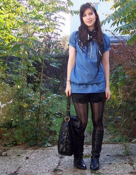 Black tights tunique jean collants plumetis – Le Blog de Betty