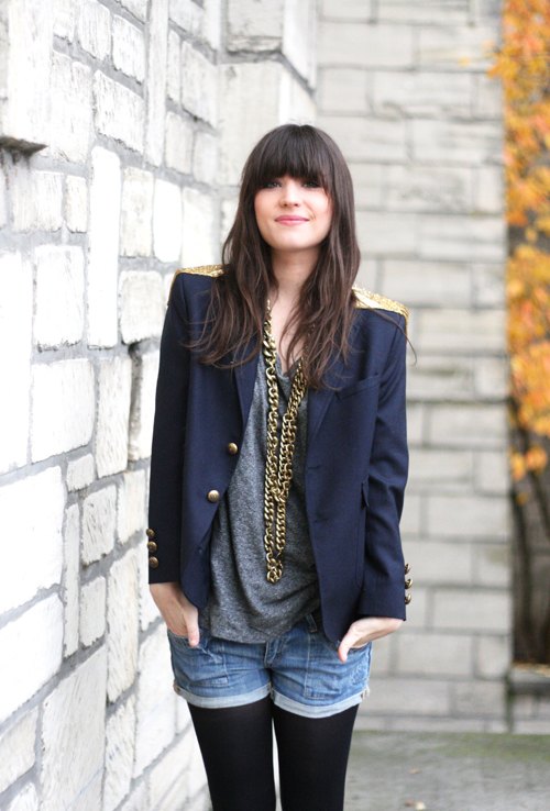 Blazer marine short jean portrait – Le Blog de Betty