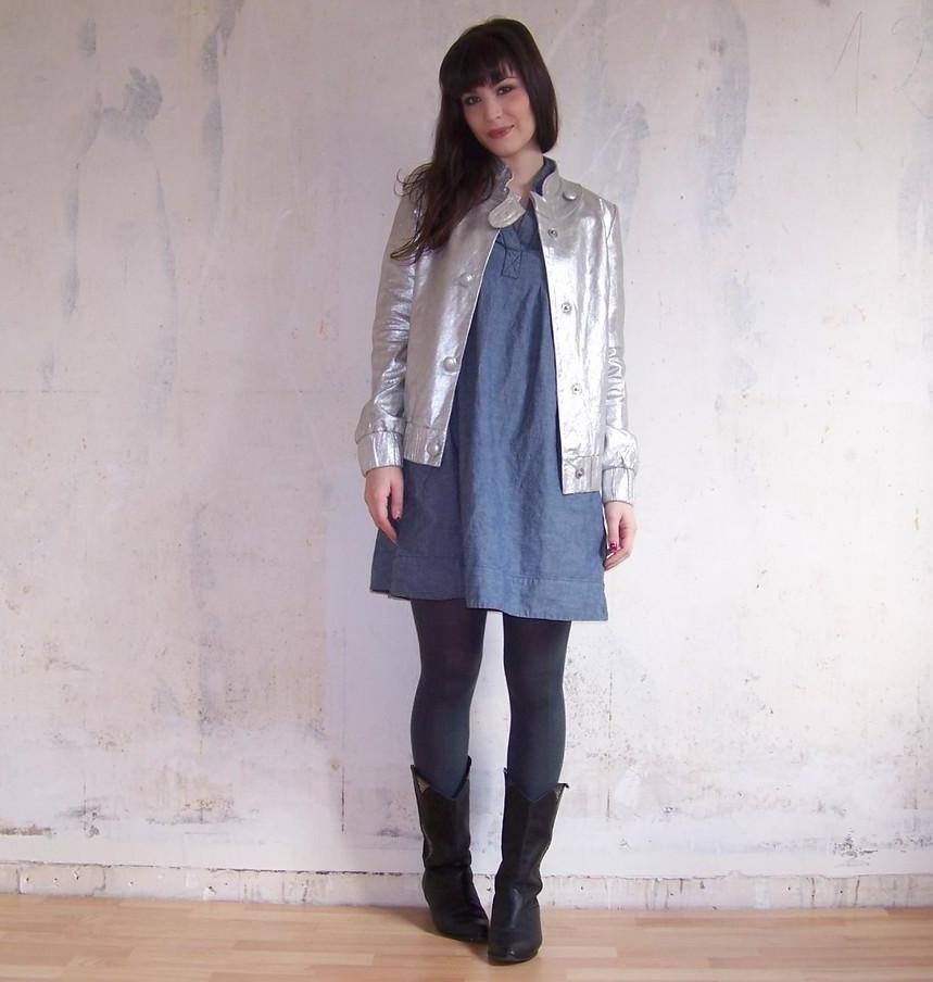 Blouson argente robe chambray – Le Blog de Betty