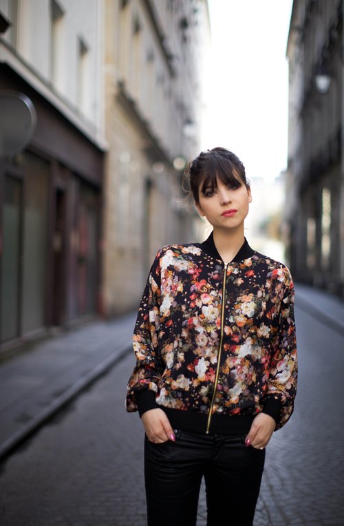 Bomber fleuri mains poches – Le Blog de Betty