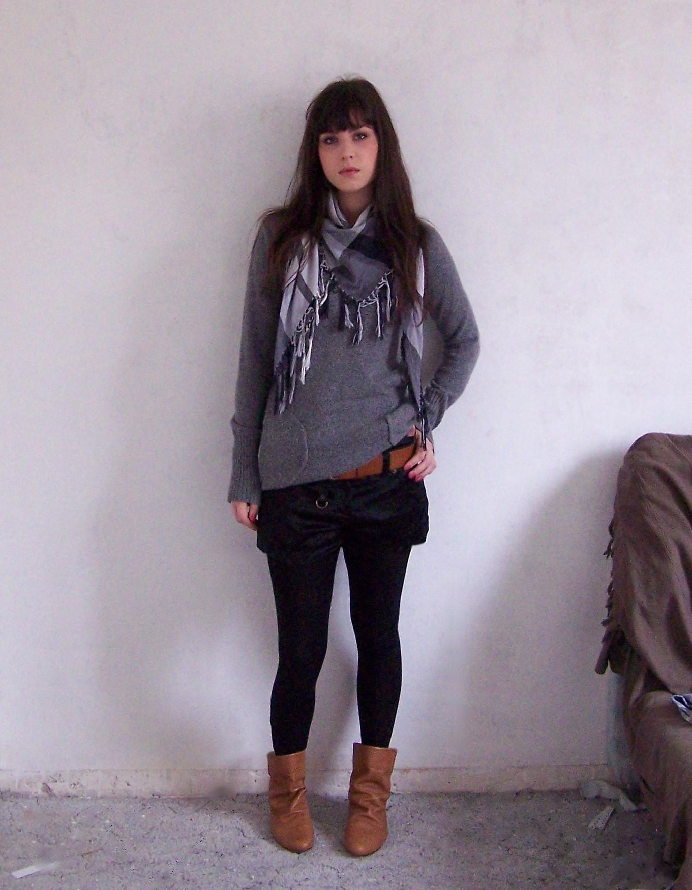Bottines camel zara pull gris foulard – Le Blog de Betty