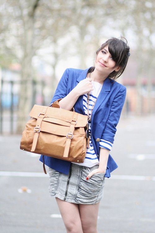 Cartable cuir camel mariniere – Le Blog de Betty