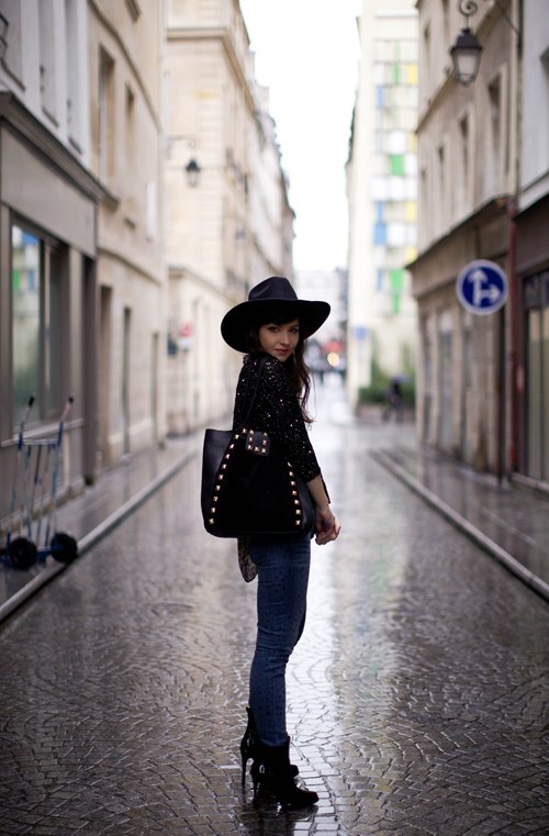 Chapeau noir jean rue pluie – Le Blog de Betty
