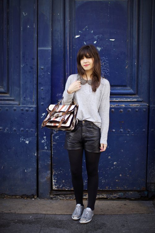 Claudine pull gris col claudine cartable raye – Le Blog de Betty