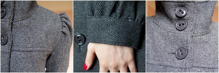 Detail manteau gris boutons – Le Blog de Betty