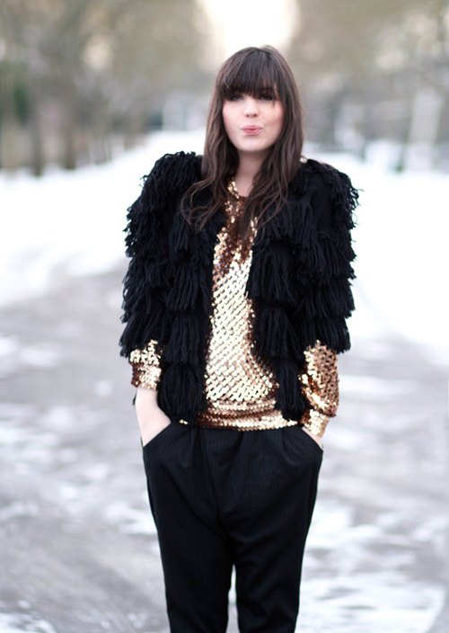 Grand froid gilet franges top sequins neige – Le Blog de Betty