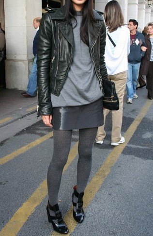 Inspiration perfecto jupe grise – Le Blog de Betty