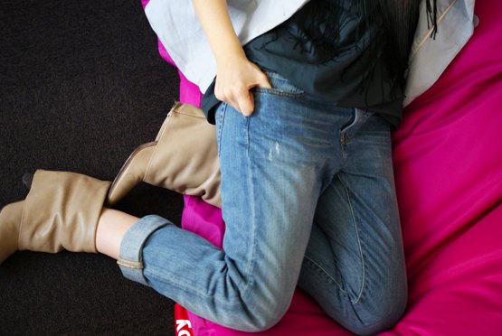 Jean boyfriend bottines camel pouf rose – Le Blog de Betty