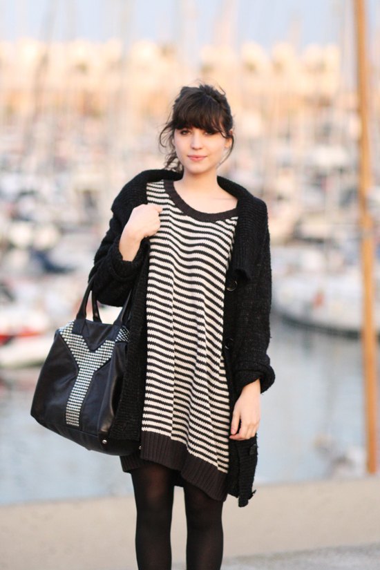 La marina robe rayee gilet noir sac – Le Blog de Betty