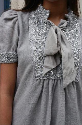 Lady luck blouse grise noeud – Le Blog de Betty