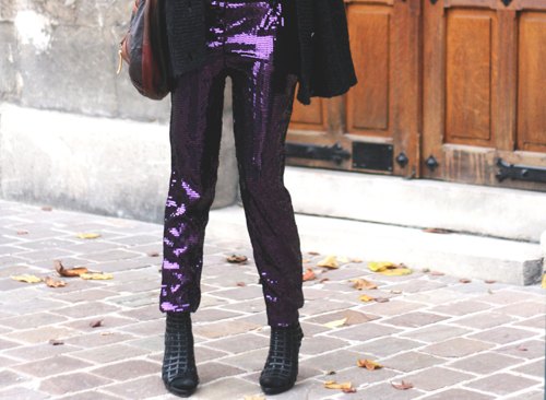 Pantalon sequins violet sac – Le Blog de Betty