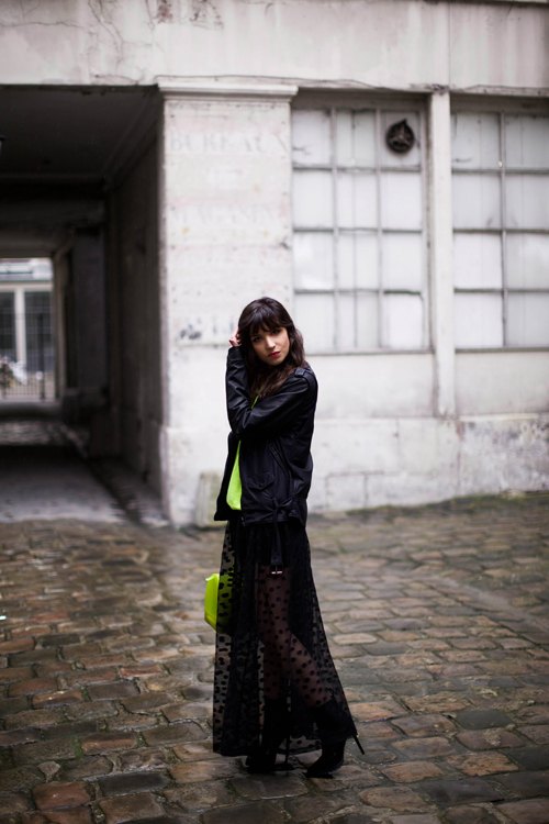 Perfecto jupe longue dentelle sac fluo – Le Blog de Betty