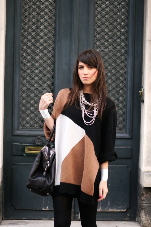 Pull colorblock perles sac – Le Blog de Betty