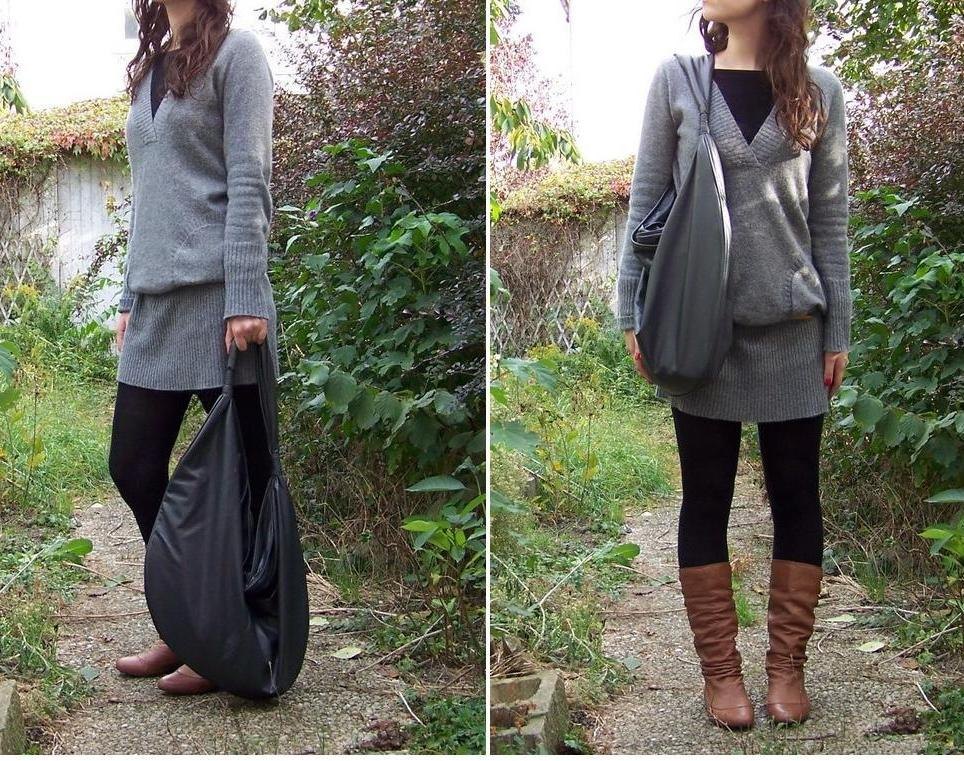 Pull gris sac noir bottes camel – Le Blog de Betty