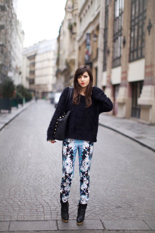 Pull noir jean floral rue – Le Blog de Betty