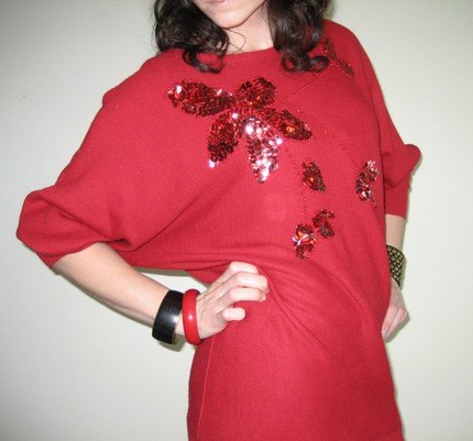 Pull rouge sequins etsy – Le Blog de Betty