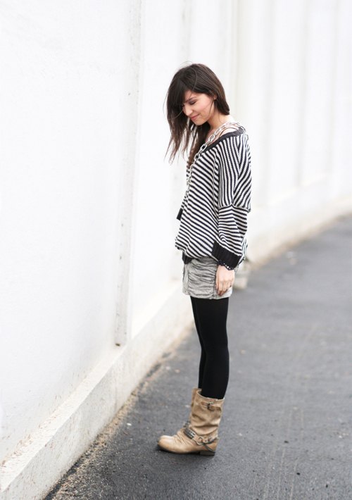 Rebelle moussaillon pull raye bottes beiges – Le Blog de Betty