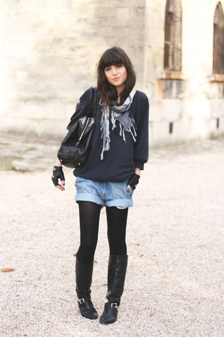 Riders short jean sweat noir mitaines – Le Blog de Betty