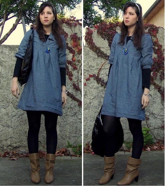 Robe chambray bottes camel – Le Blog de Betty