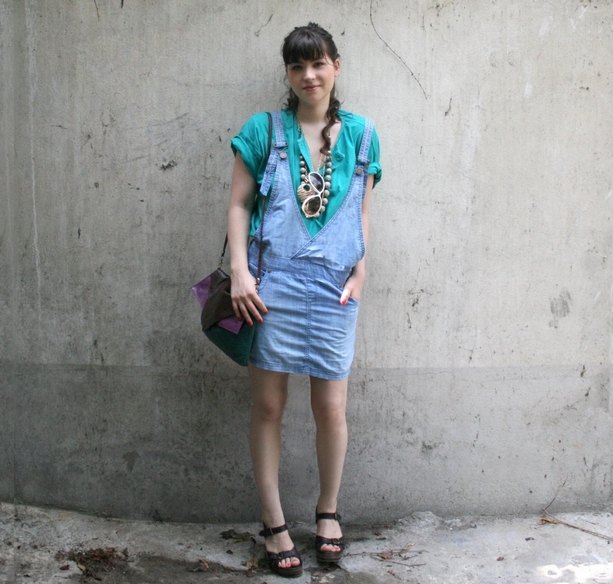 Robe en jean chemise turquoise – Le Blog de Betty