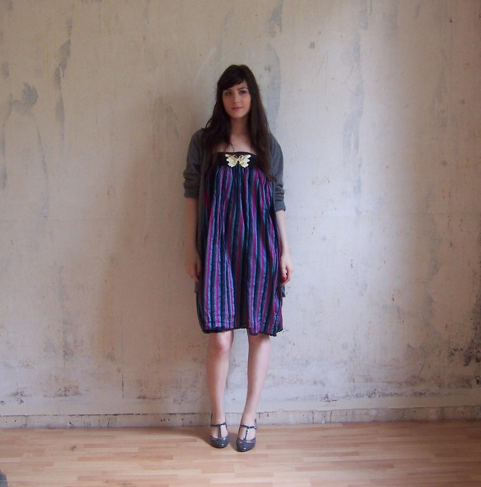 Robe rayures violettes friperie – Le Blog de Betty