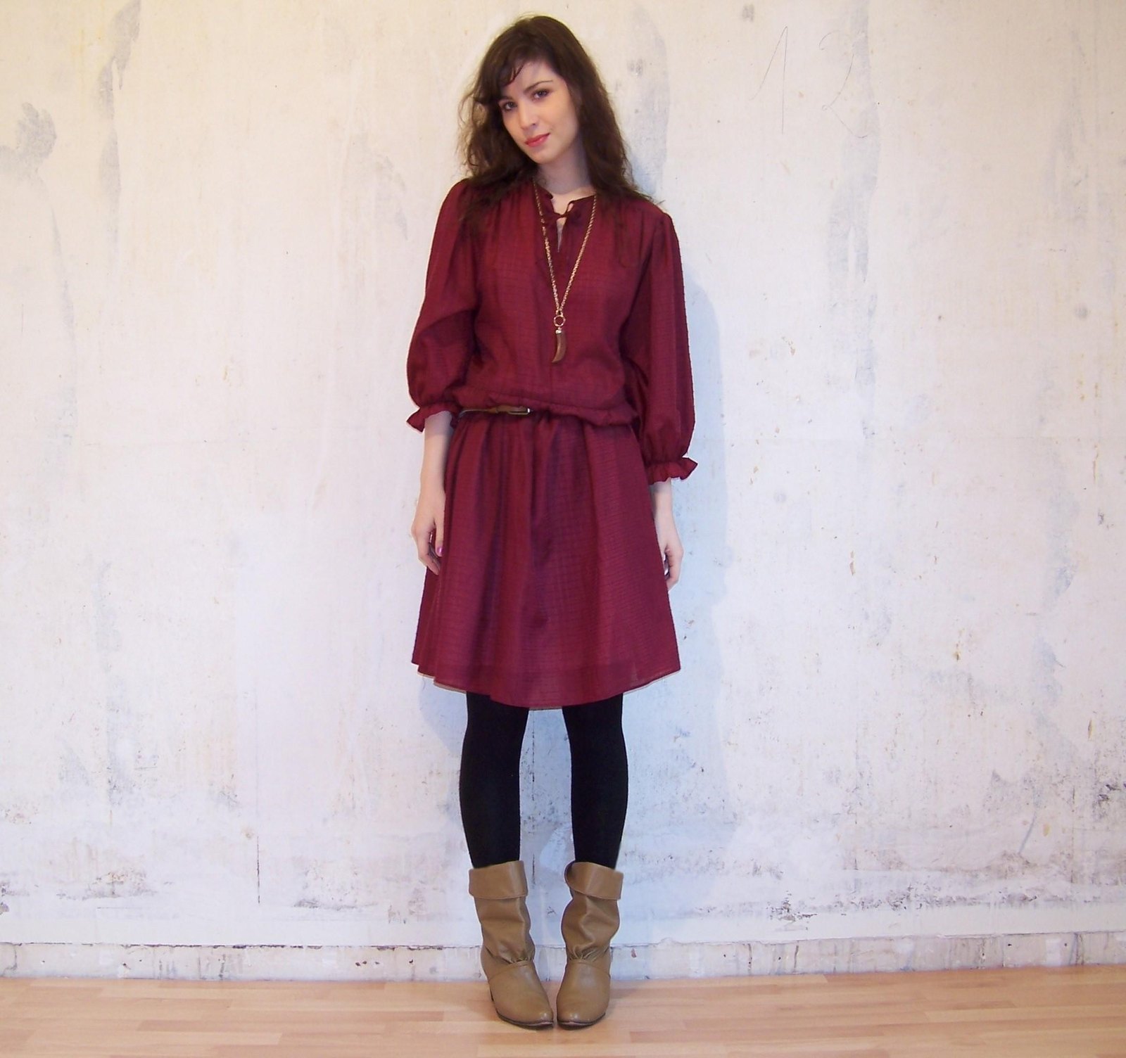 Robe vintage framboise bottines – Le Blog de Betty