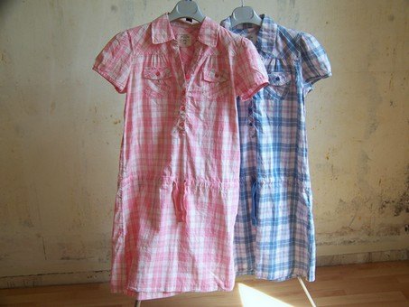 Robes chemises carreaux rose bleue – Le Blog de Betty