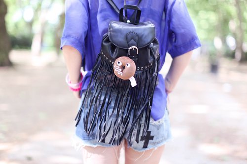 Sac a dos franges chemise violette – Le Blog de Betty
