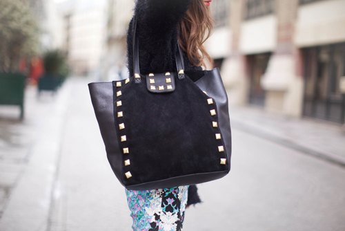 Sac noir cloute jean imprime – Le Blog de Betty