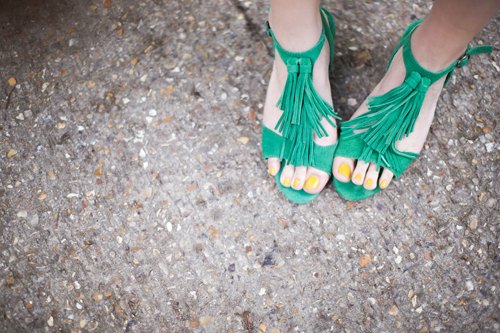 Sandales franges vertes – Le Blog de Betty