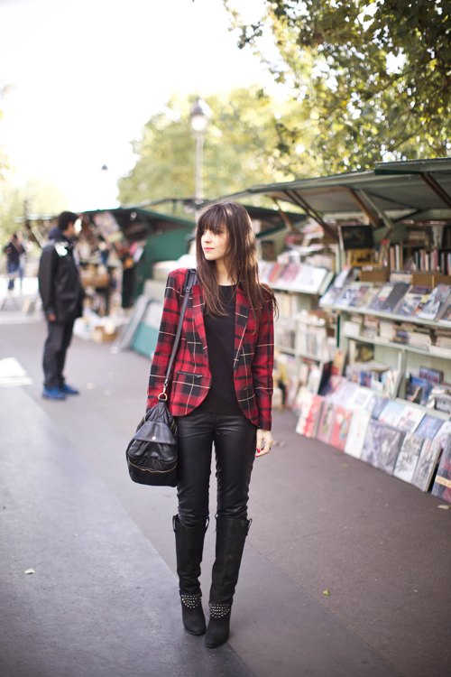 Scottish betty blazer tartan rouge bouquinistes – Le Blog de Betty