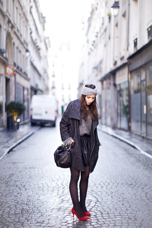 Shades of grey manteau gris headband – Le Blog de Betty