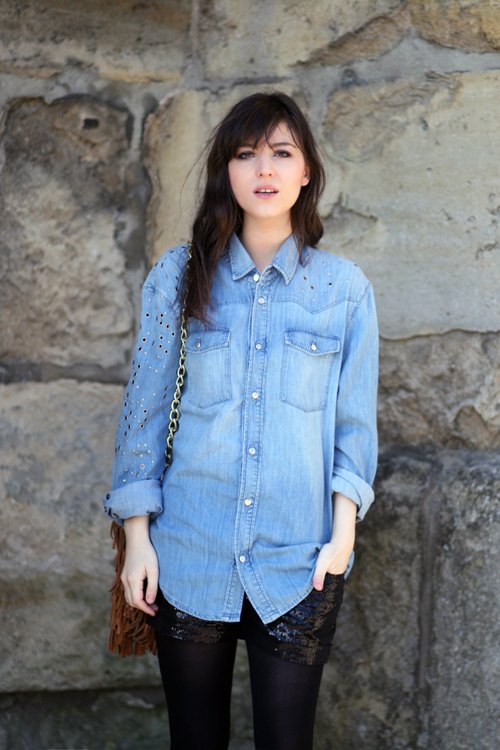 Sous le manteau chemise en jean – Le Blog de Betty