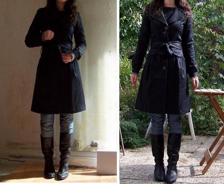 Trench noir bottes montage – Le Blog de Betty