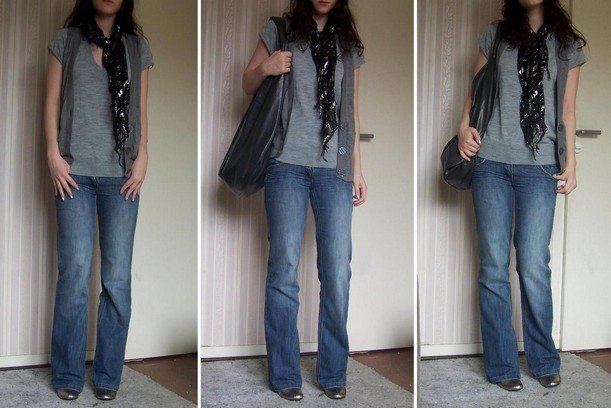 Tshirt gris jean flare sac noir – Le Blog de Betty