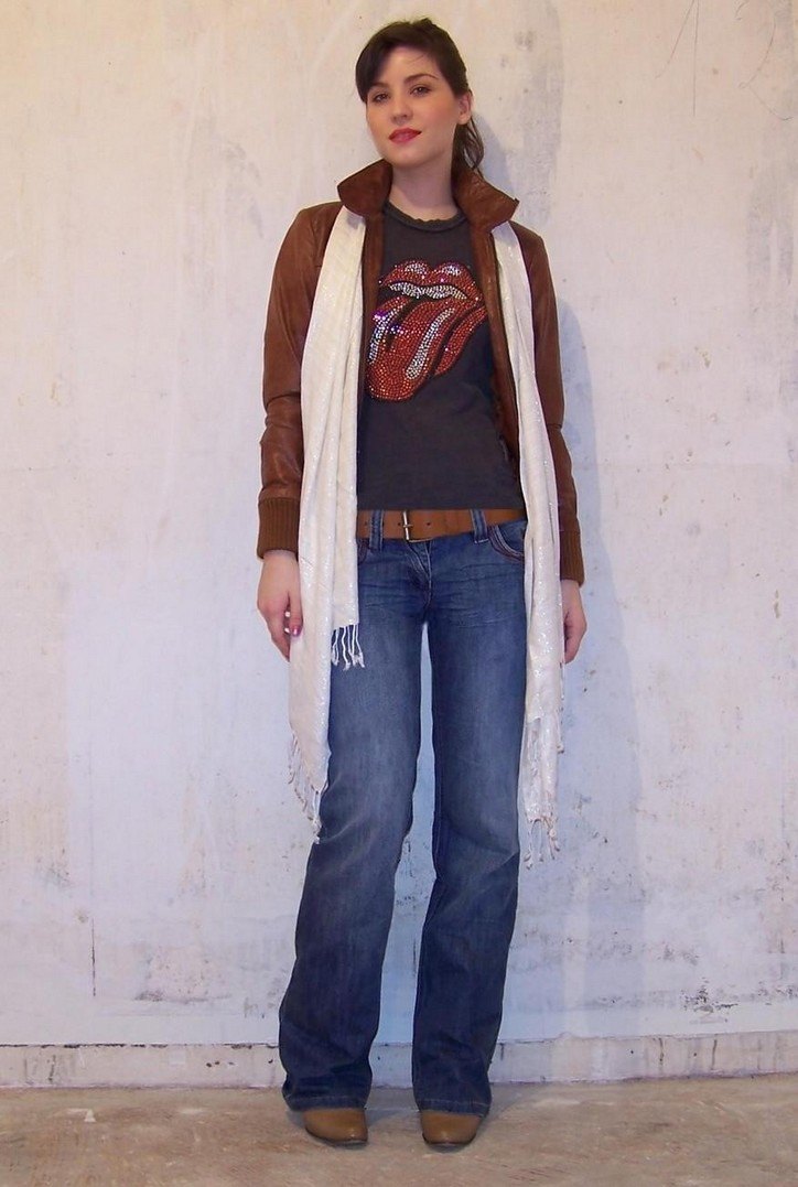 Veste cuir tshirt rolling stones jean – Le Blog de Betty