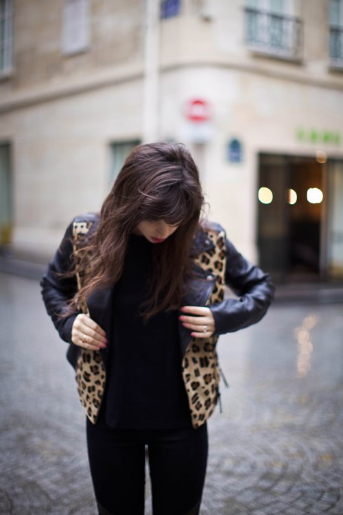 Veste leopard cuir portrait – Le Blog de Betty