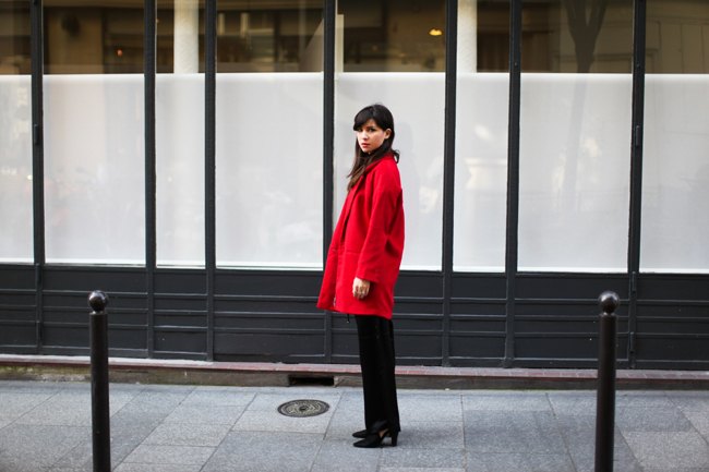 wide pants & red coat – Betty Autier – Le Blog de Betty