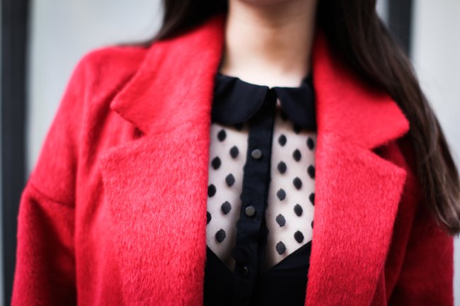 wide pants & red coat – Betty Autier – Le Blog de Betty