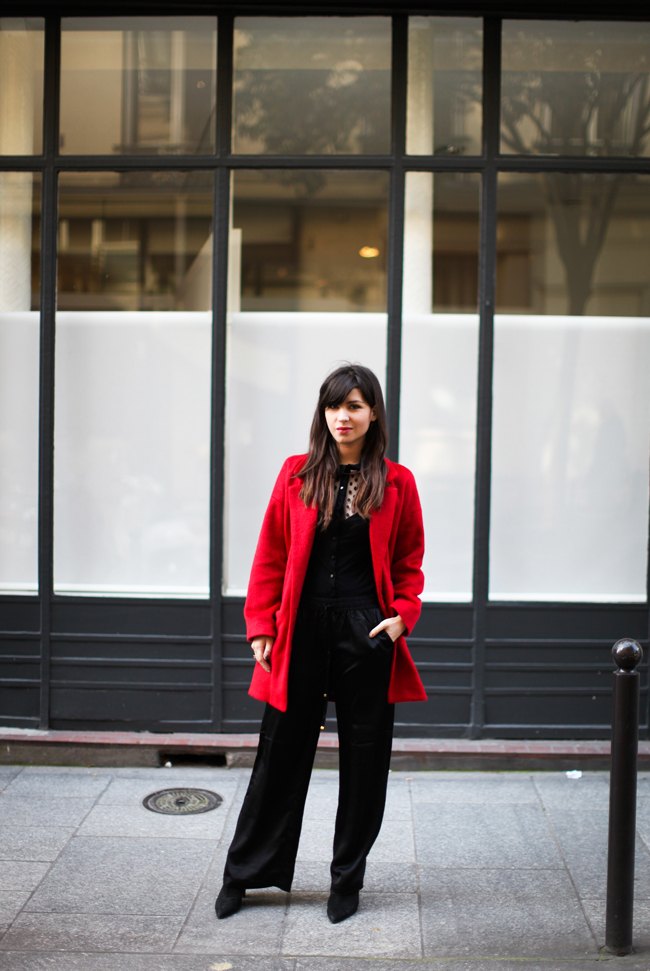 wide pants & red coat – Betty Autier – Le Blog de Betty