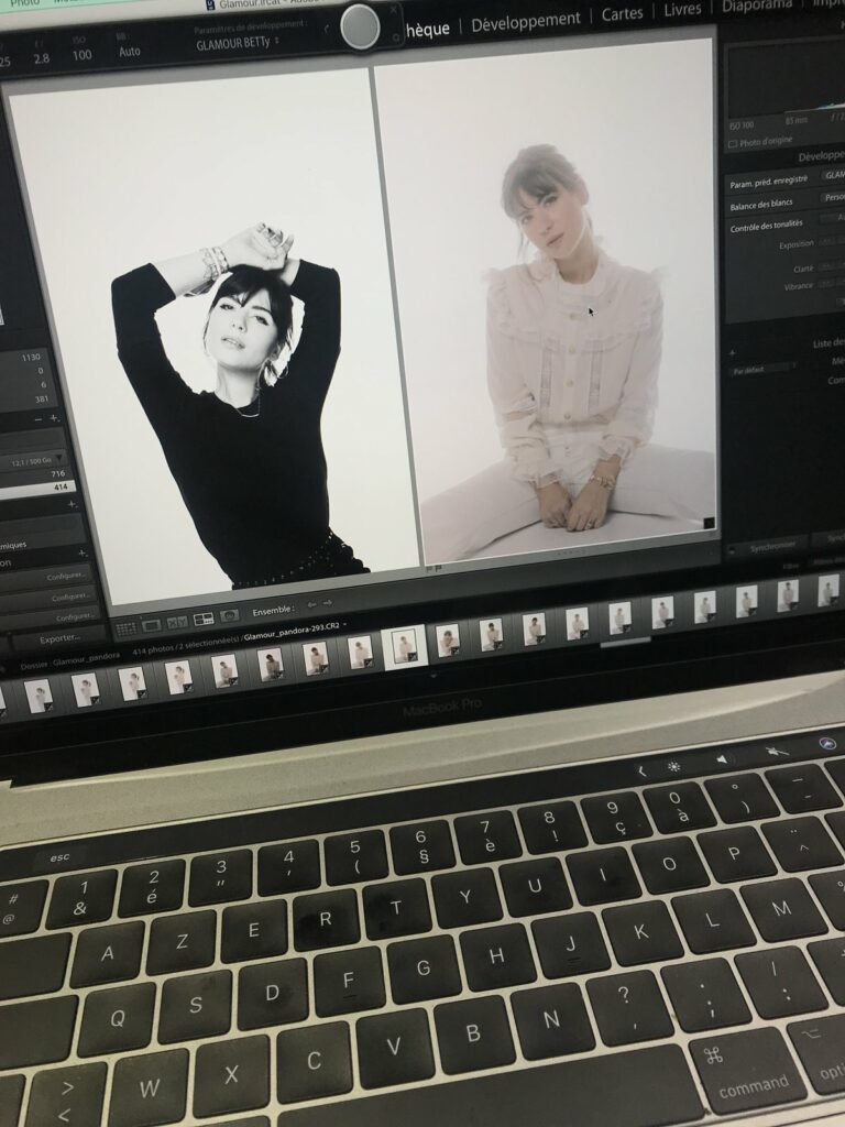 Sélection des photos du shooting Glamour sur l’écran