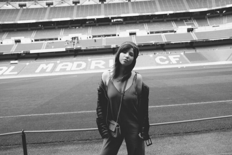 Betty Autier sur la pelouse du Real Madrid