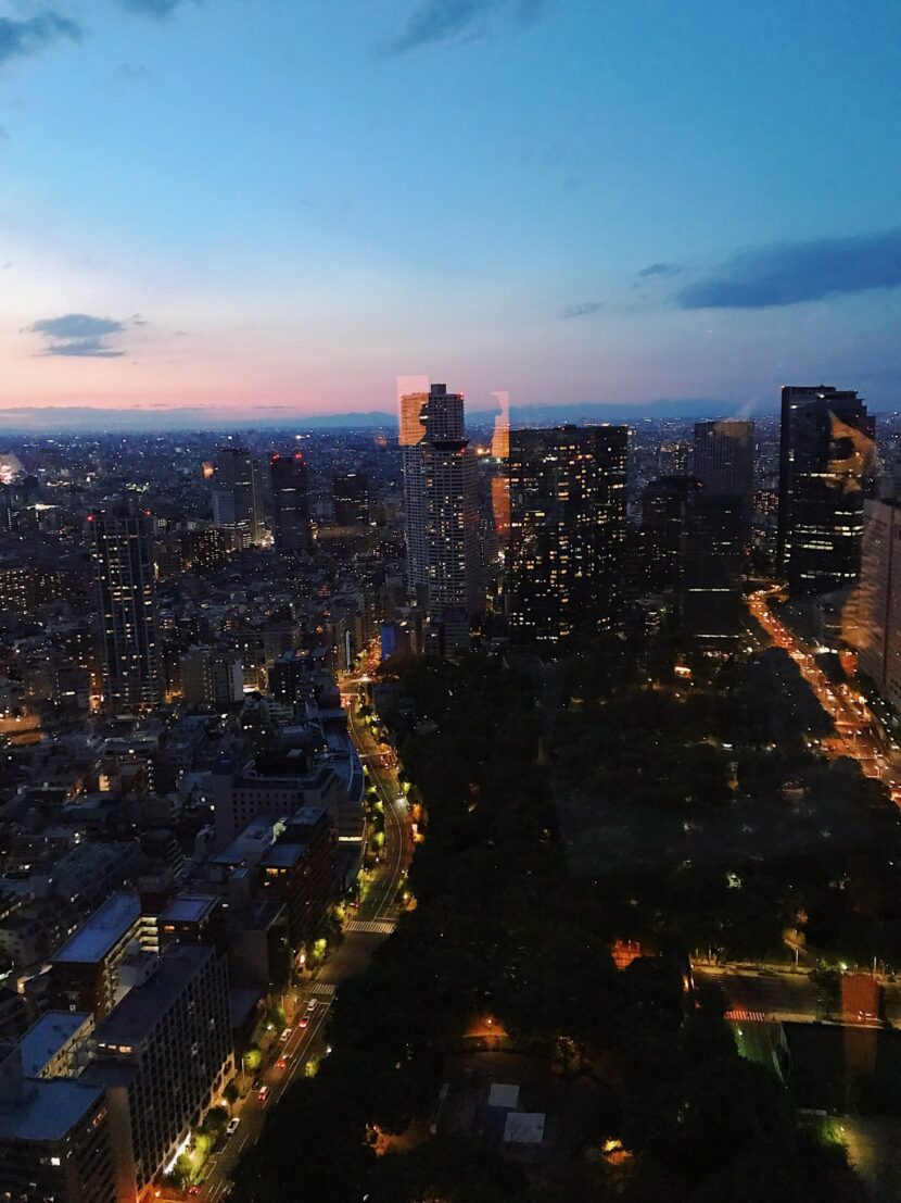 Coucher de soleil sur la skyline de Tokyo depuis le Park Hyatt