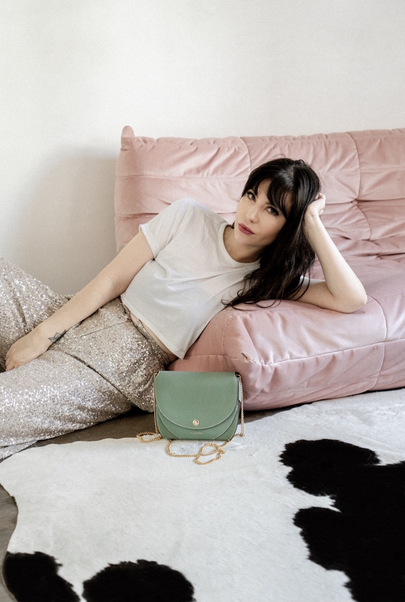 Sac Fleuron Mini Magnolia vert amande