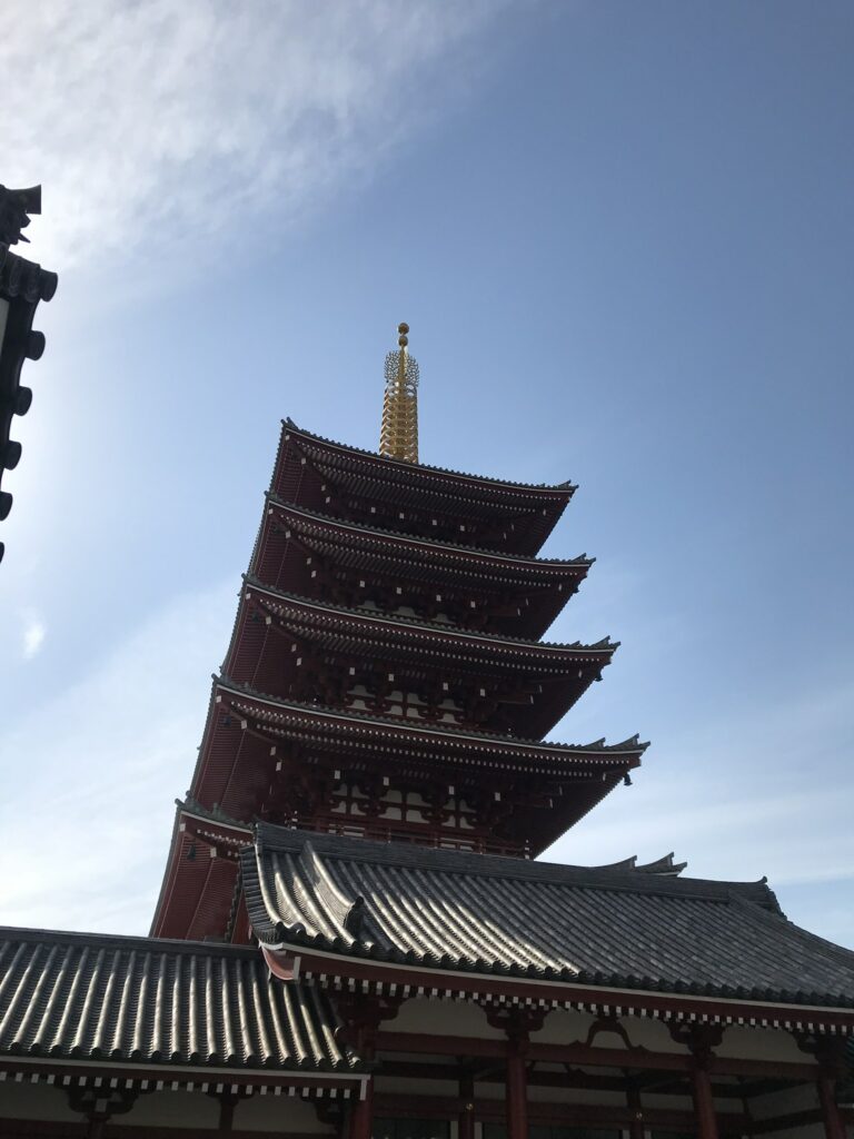 Pagode rouge à Tokyo