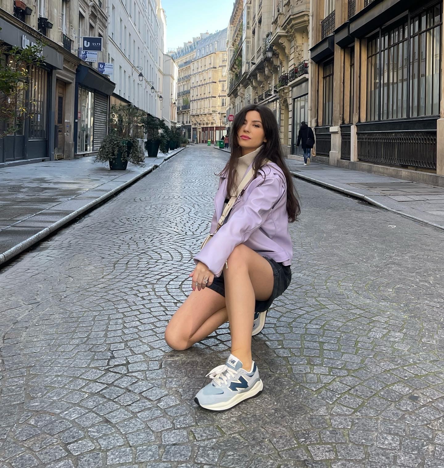 Perfecto parme, pull et short, Betty Autier