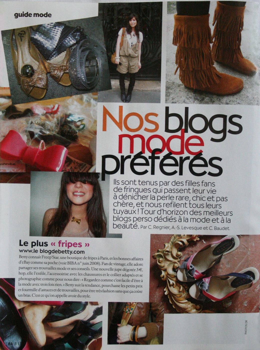 Le Blog de Betty élu blog le plus fripes par le magazine Biba en 2008